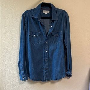 Aeropostale Classic Blue Button Down Denim Shirt